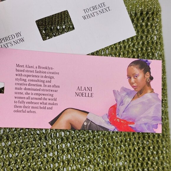 Future Collective x Alani Noelle Metallic Green Knit Skirt Size 1X Plus Size NWT - Picture 4 of 11